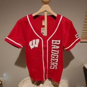 PINK Victoria's Secret Tops - NWT Victoria Secret PINK Wisconsin baseball Jersey PINK Victoria's Secret Tops - NWT Victoria Secret PINK Wisconsin baseball Jersey